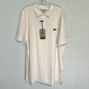 Chubbies Shirt Mens 2XL White Performance Classic Polo USA Flag Short Sleeve NWT